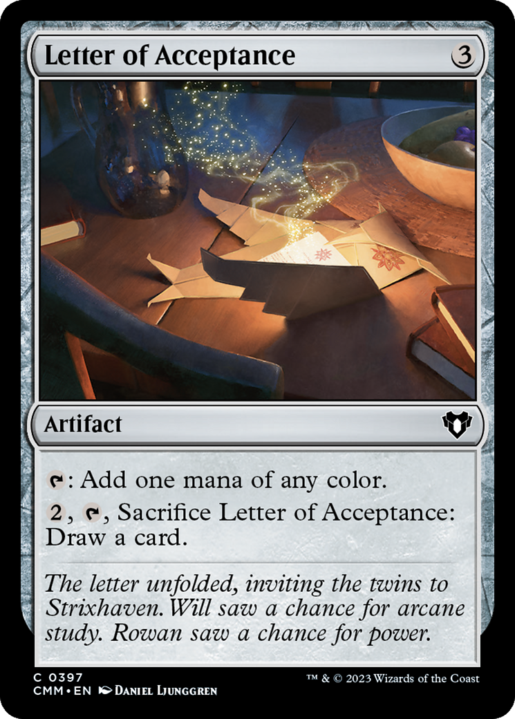 Letter of Acceptance [Commander Masters]