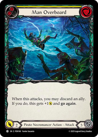 Man Overboard (Yellow) (Rainbow Foil) [PEN160] (Compendium of Rathe)  Rainbow Foil