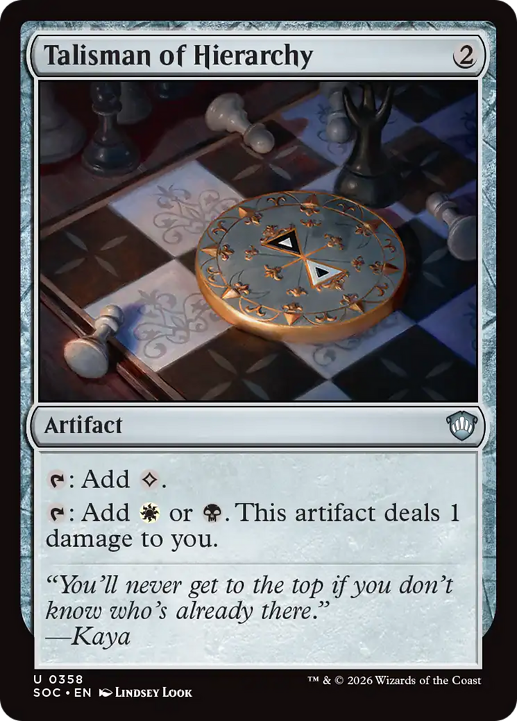 Talisman of Hierarchy [Secrets of Strixhaven Commander]