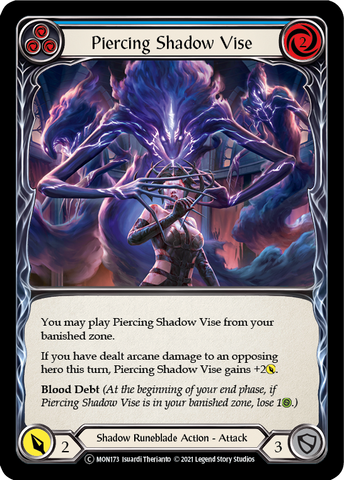 Piercing Shadow Vise (Blue) (Rainbow Foil) [U-MON173-RF] Unlimited Edition Rainbow Foil