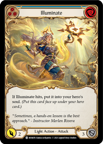 Illuminate (Blue) (Rainbow Foil) [MON074-RF] 1st Edition Rainbow Foil