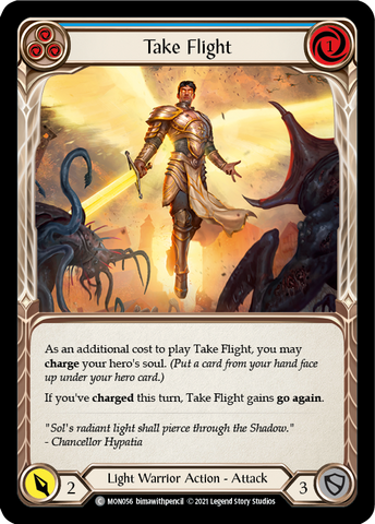 Take Flight (Blue) (Rainbow Foil) [MON056-RF] 1st Edition Rainbow Foil