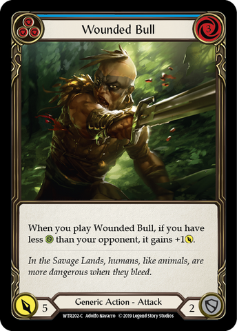 Wounded Bull (Blue) [WTR202-C] Alpha Print Rainbow Foil