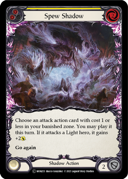 Spew Shadow (Yellow) (Rainbow Foil) [U-MON213-RF] Unlimited Edition Rainbow Foil
