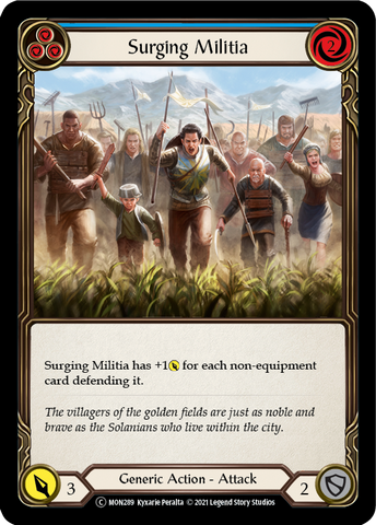 Surging Militia (Blue) (Rainbow Foil) [U-MON289-RF] Unlimited Edition Rainbow Foil
