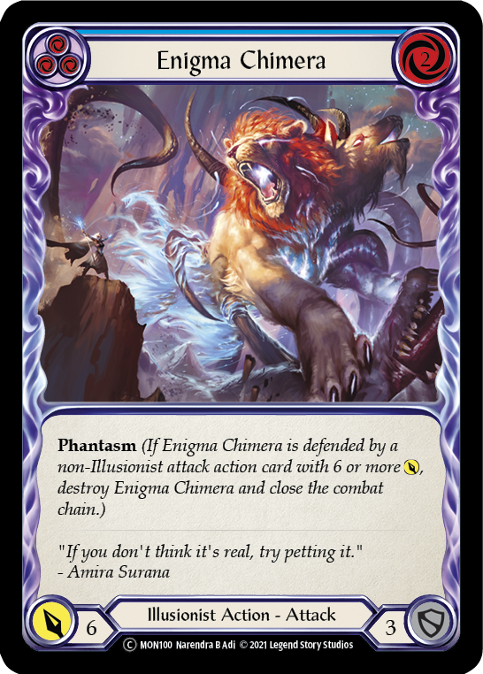 Enigma Chimera (Blue) (Rainbow Foil) [U-MON100-RF] Unlimited Edition Rainbow Foil