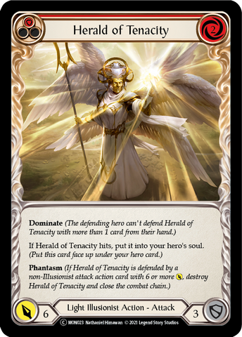 Herald of Tenacity (Red) (Rainbow Foil) [U-MON023-RF] Unlimited Edition Rainbow Foil