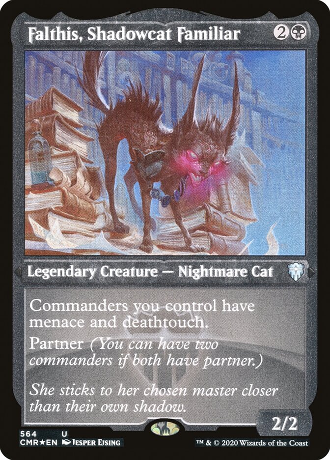 Falthis, Shadowcat Familiar (Foil Etched) [Commander Legends]