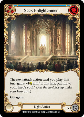Seek Enlightenment (Blue) (Rainbow Foil) [MON083-RF] 1st Edition Rainbow Foil