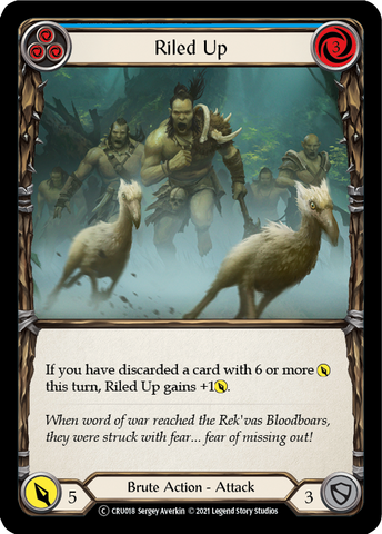 Riled Up (Blue) (Rainbow Foil) [CRU018-RF] Unlimited Rainbow Foil