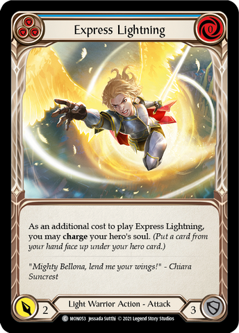 Express Lightning (Blue) (Rainbow Foil) [MON053-RF] 1st Edition Rainbow Foil