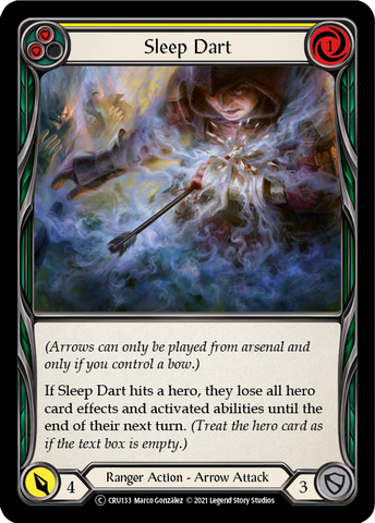 Sleep Dart (Yellow) (Rainbow Foil) [CRU133-RF] Unlimited Rainbow Foil