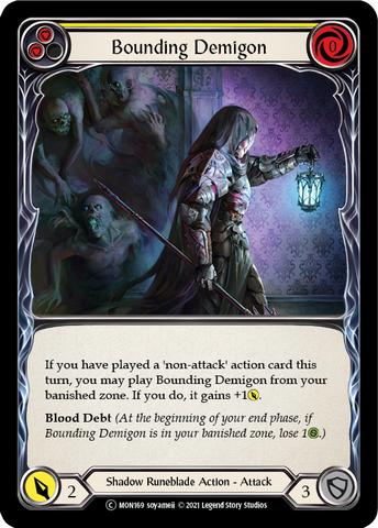 Bounding Demigon (Yellow) (Rainbow Foil) [U-MON169-RF] Unlimited Edition Rainbow Foil