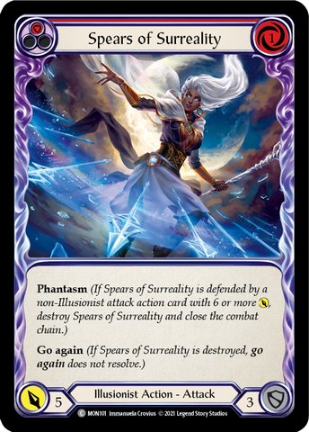 Spears of Surreality (Red) (Rainbow Foil) [MON101-RF] 1st Edition Rainbow Foil