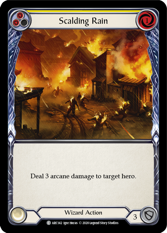Scalding Rain (Yellow) [ARC142] Unlimited Edition Rainbow Foil