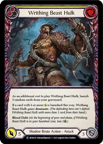 Writhing Beast Hulk (Yellow) (Rainbow Foil) [U-MON130-RF] Unlimited Edition Rainbow Foil