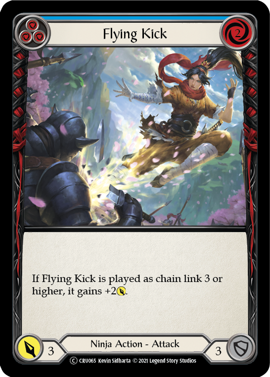 Flying Kick (Blue) (Rainbow Foil) [CRU071-RF] Unlimited Rainbow Foil