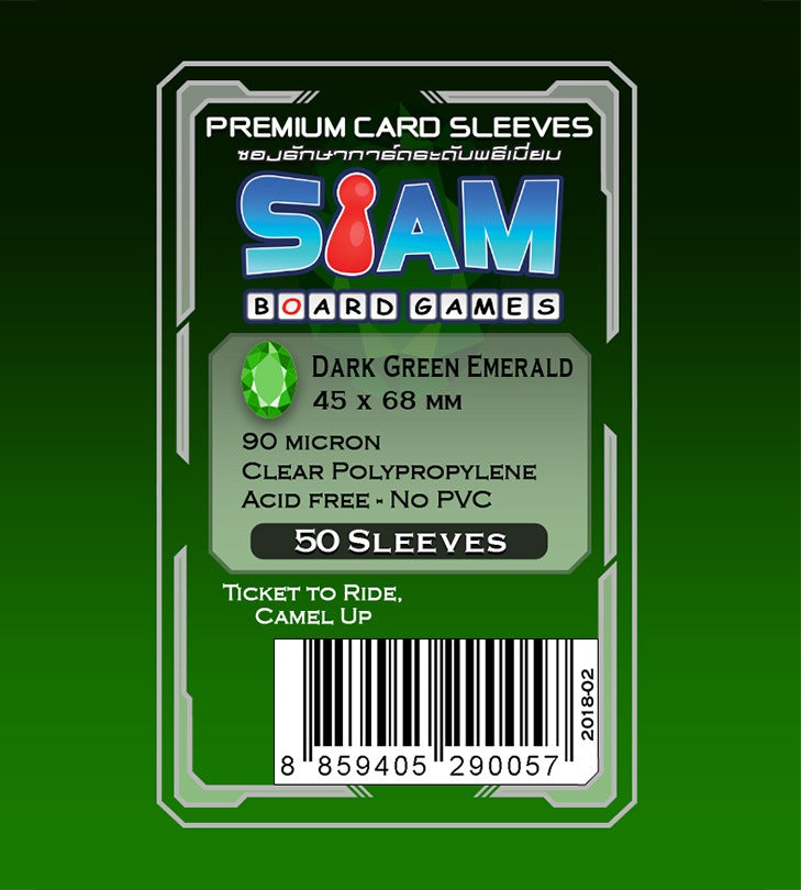 Siam Board Games - Sleeve 90M 45*80 'Dark Green Emerald'