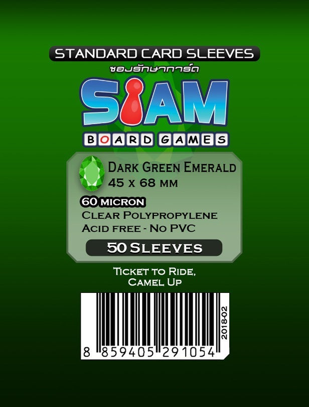 Siam Board Games - Sleeve 60M 45*80 'Dark Green Emerald'