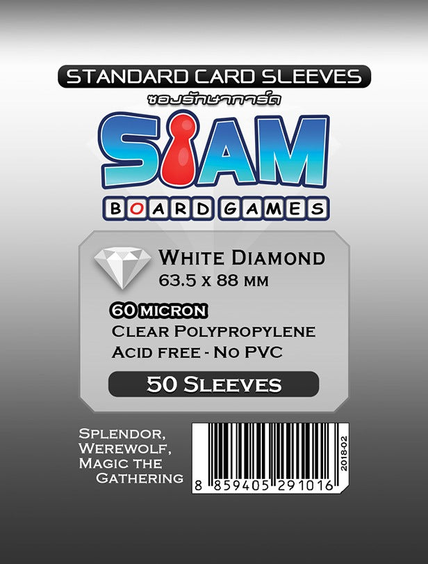 Siam Board Games - Sleeve 60M 63.5*88 'White Diamond'