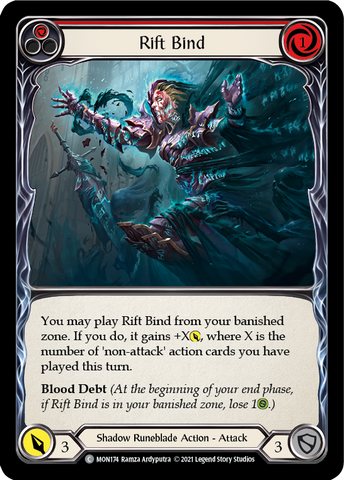 Rift Bind (Red) (Rainbow Foil) [MON174-RF] 1st Edition Rainbow Foil