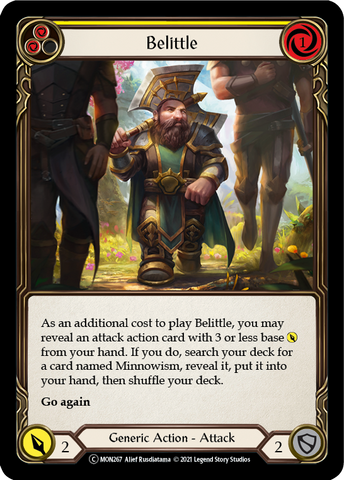 Belittle (Yellow) (Rainbow Foil) [U-MON267-RF] Unlimited Edition Rainbow Foil