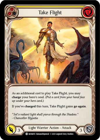 Take Flight (Yellow) (Rainbow Foil) [MON055-RF] 1st Edition Rainbow Foil