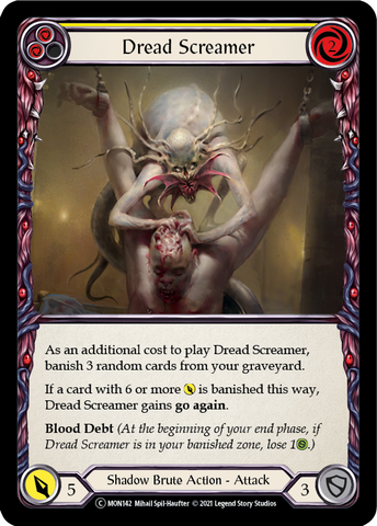 Dread Screamer (Yellow) (Rainbow Foil) [U-MON142-RF] Unlimited Edition Rainbow Foil