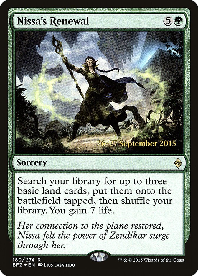 Nissa's Renewal (Prerelease Promo) [Battle for Zendikar Prerelease Promos]