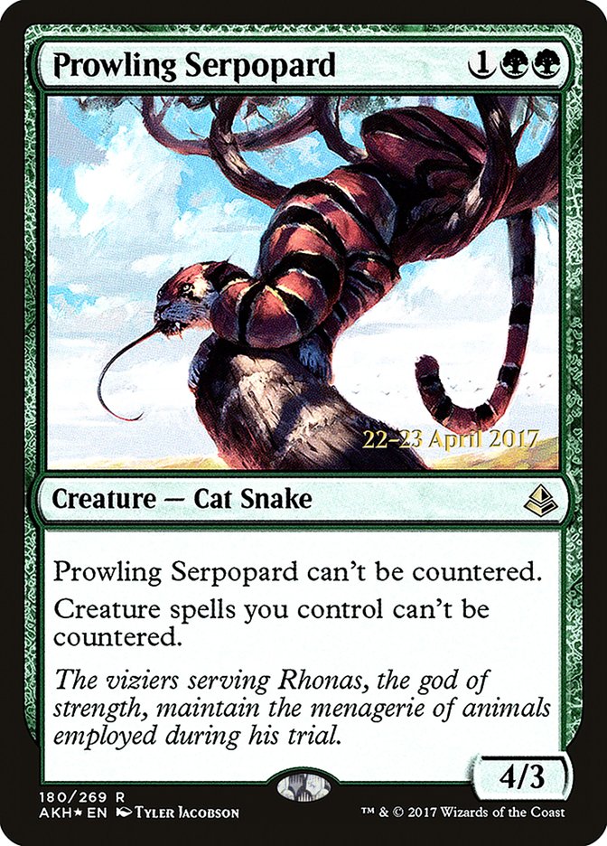 Prowling Serpopard (Prerelease Promo) [Amonkhet Prerelease Promos]